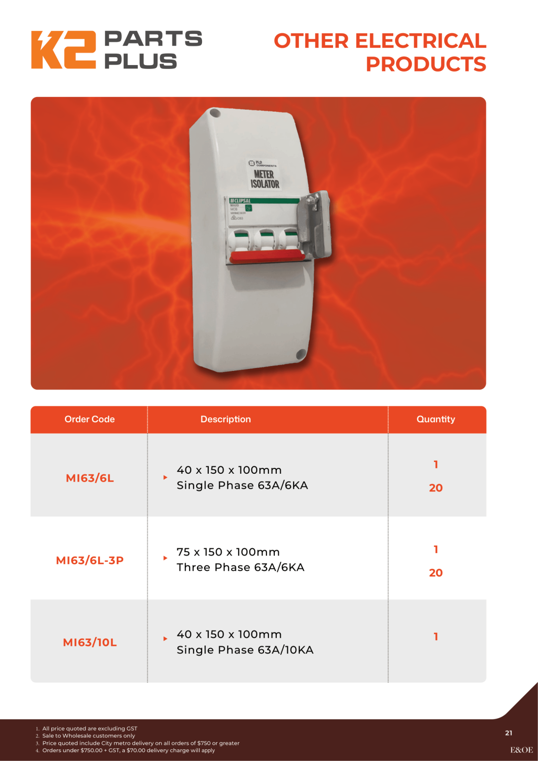Meter Isolator Lock-off Kit MI63/10L